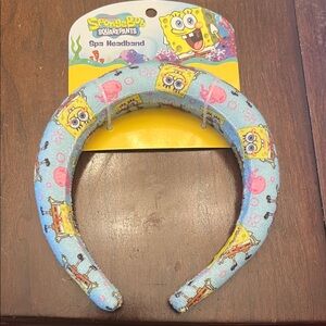 SpongeBob SquarePants Light Blue Padded Spa Headband with Pink & Yellow Accents